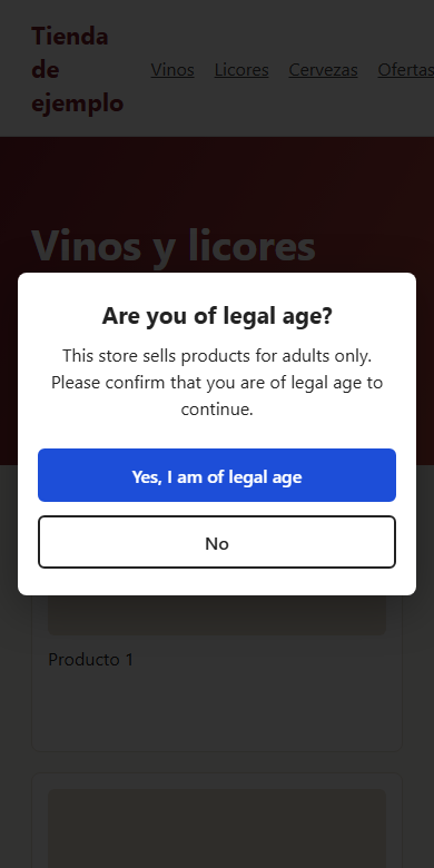 The same window on a phone, with full-width buttons